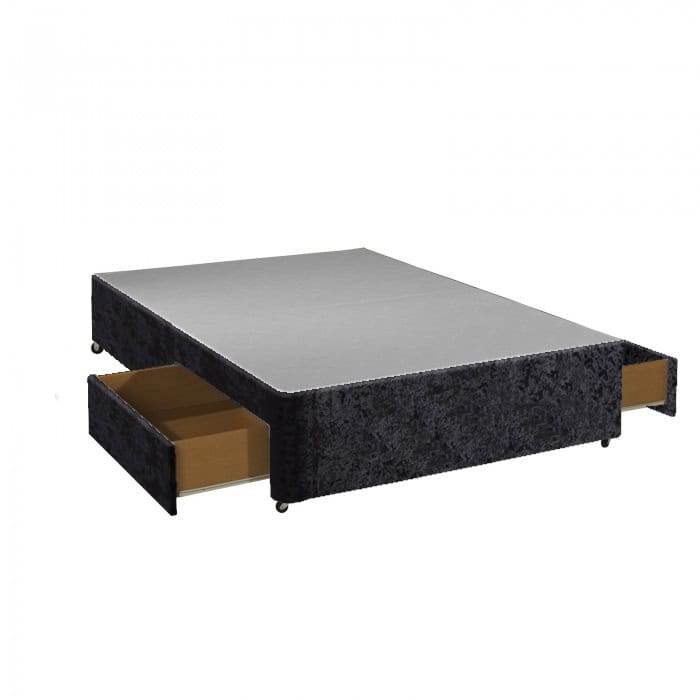Apollo 4ft6 Glitz Black 2 Drawer Divan Base | Buy Online | Beds.ie