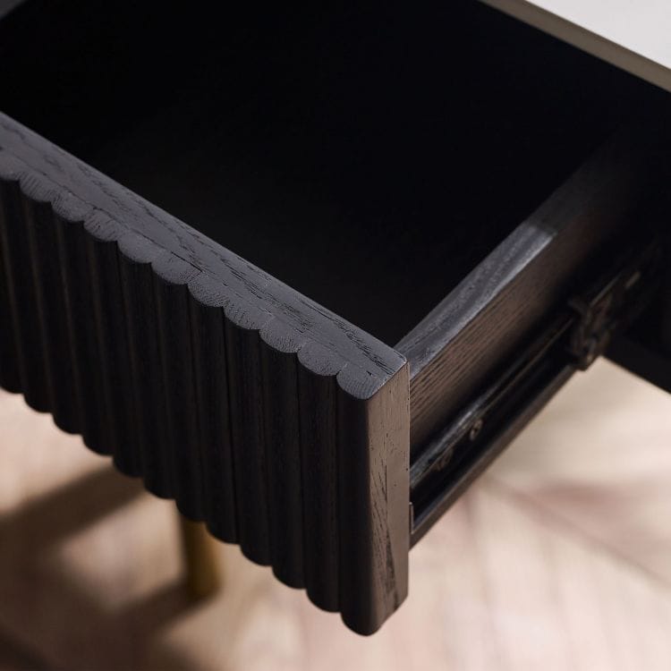 Louanne Fluted Lamp Table - Black - Image 2
