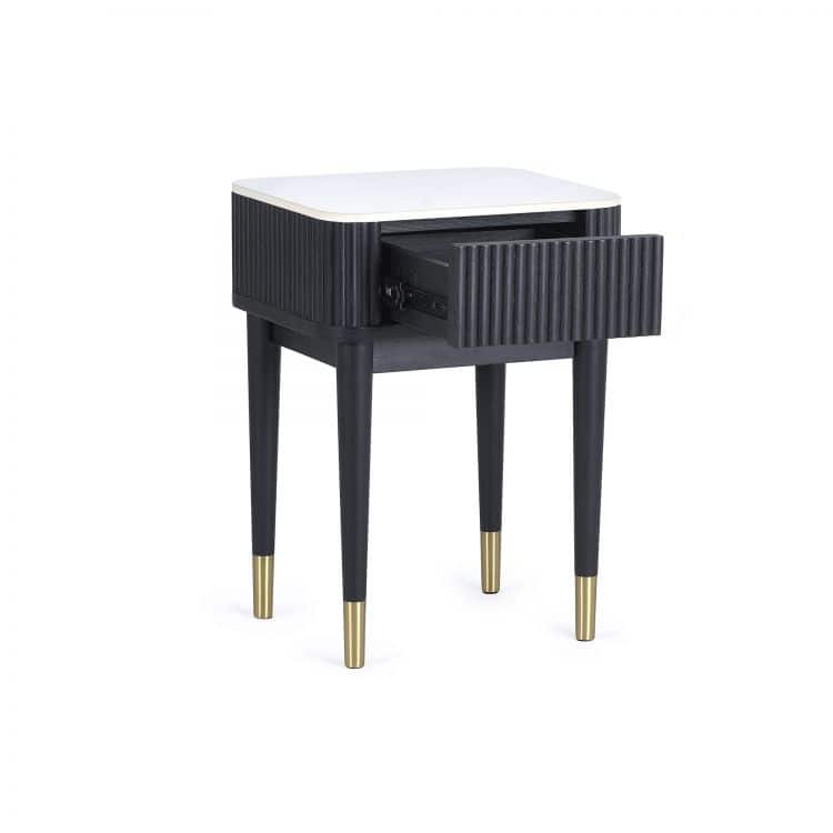 Louanne Fluted Lamp Table - Black - Image 6
