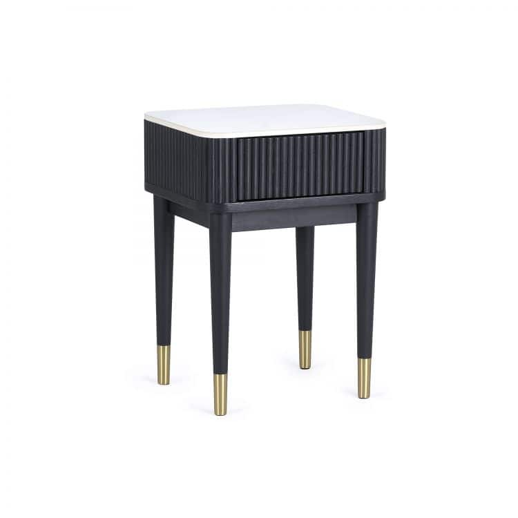 Louanne Fluted Lamp Table - Black - Image 7