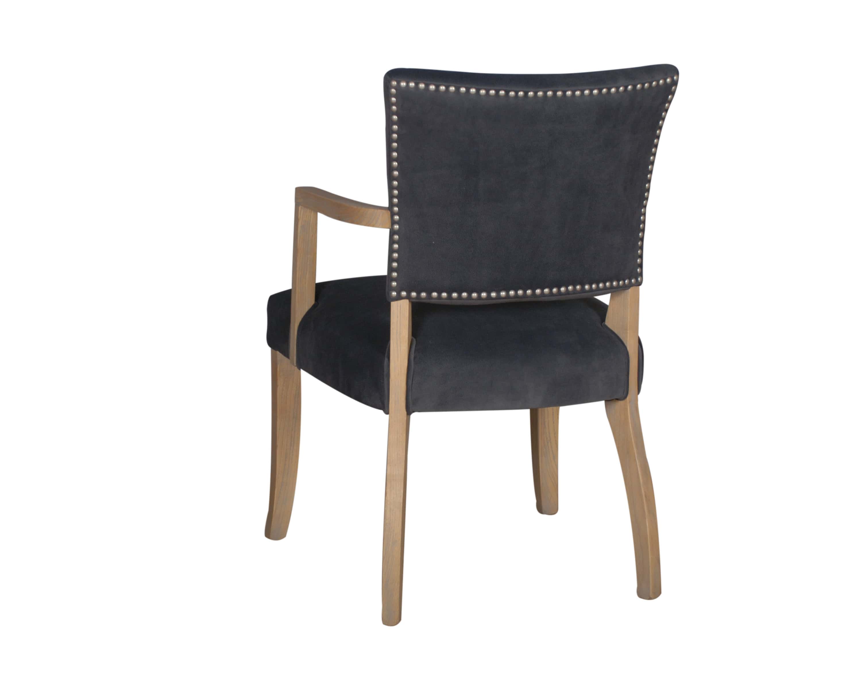 Duke Arm Chair - Dark Grey Velvet - Image 2