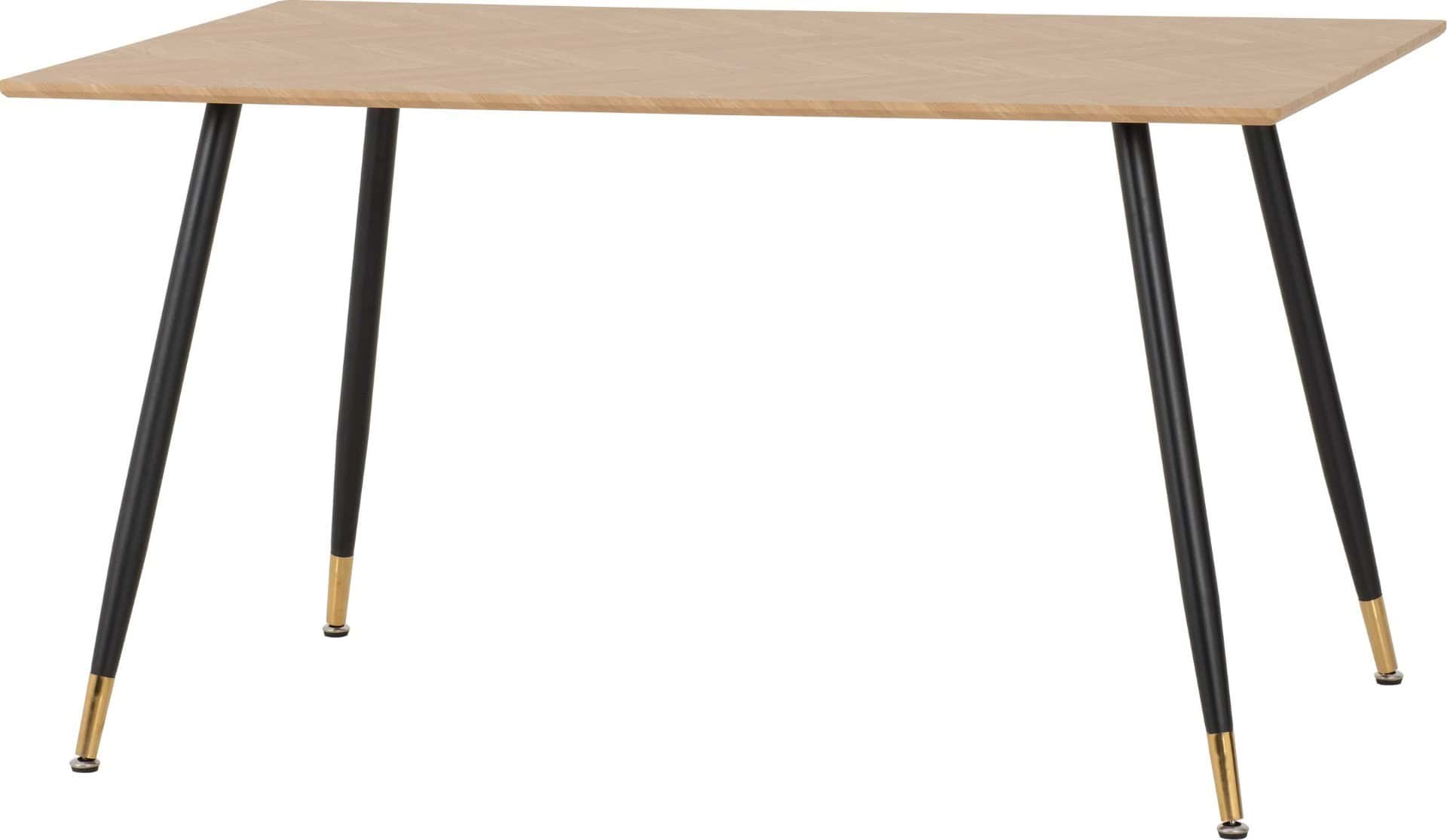 Hamilton Medium Dining Table - Oak Effect & Black | Buy Online | Beds.ie