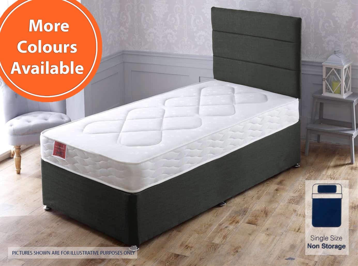 Apollo 2ft6 Damask Bed | Buy Online | Beds.ie