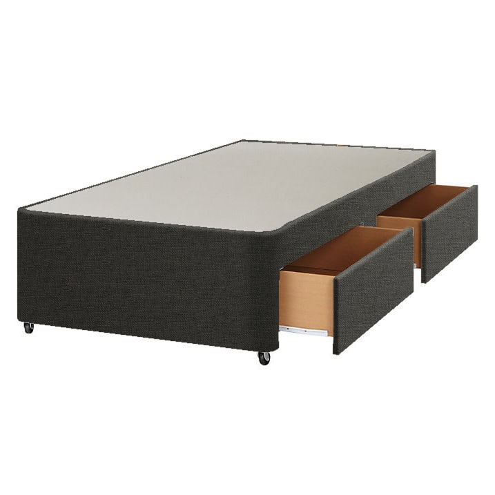 Apollo 3ft Azzure Dark Grey 2 Drawer Divan Base | Buy Online | Beds.ie