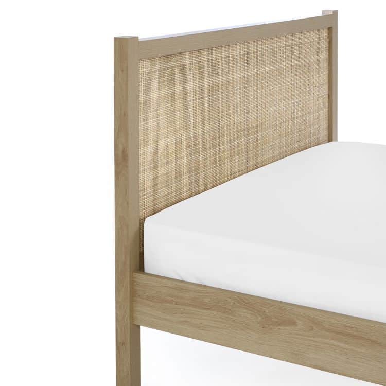 Corbridge 4ft6 Rattan Bedframe - Oak - Image 7