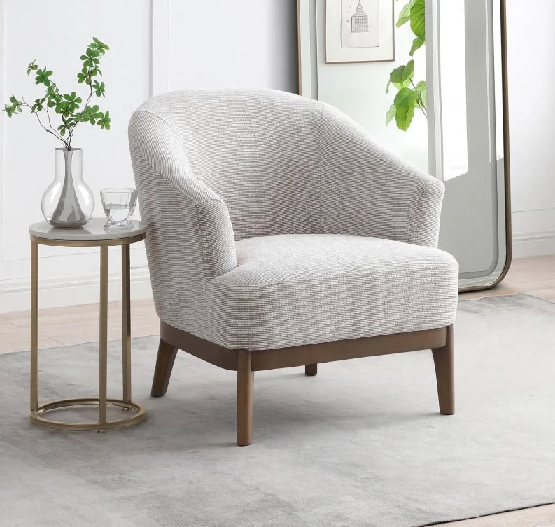 Ella Accent Chair - Natural Woven Chenille | Buy Online | Beds.ie