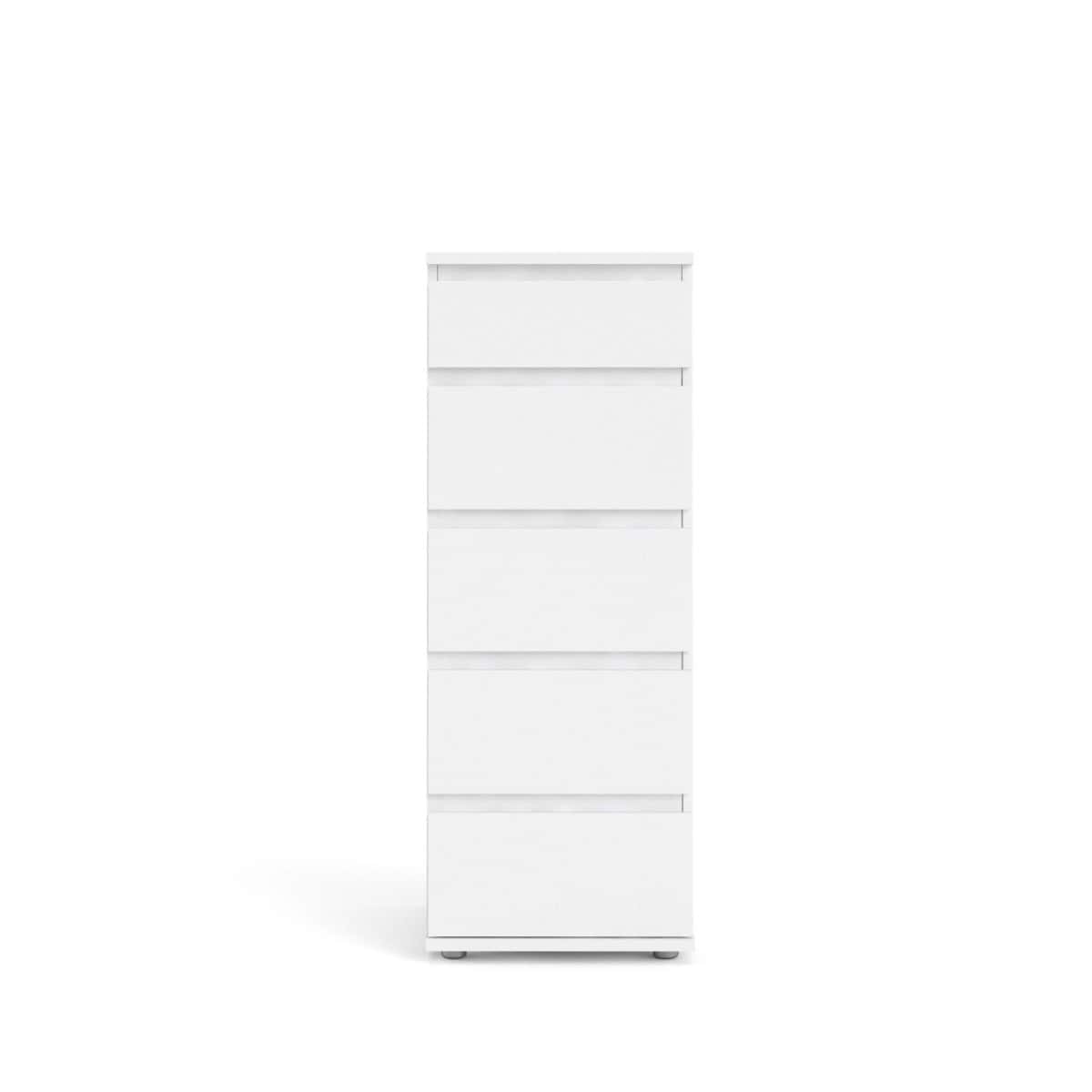 Nova 5 Drawer Narrow Chest - White | Buy Online | Beds.ie