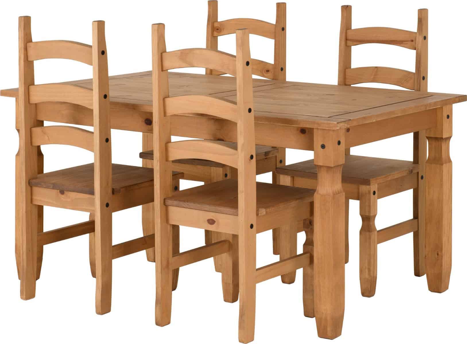 Corona 5ft Dining Set - Waxed Pine - Image 3
