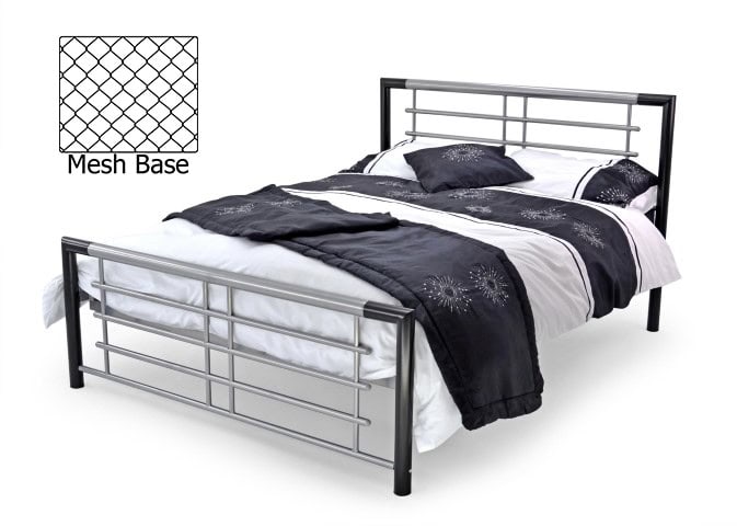 5ft Atlas Contract Bedframe - Black & Silver | Buy Online | Beds.ie