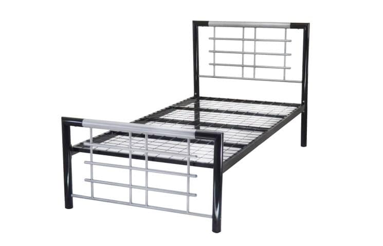 5ft Atlas Contract Bedframe - Black & Silver - Image 2