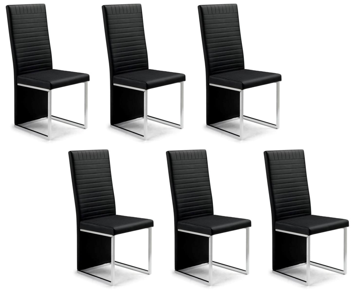 Tempe Dining Chair (Set of Six) - Black Faux Leather - Image 2