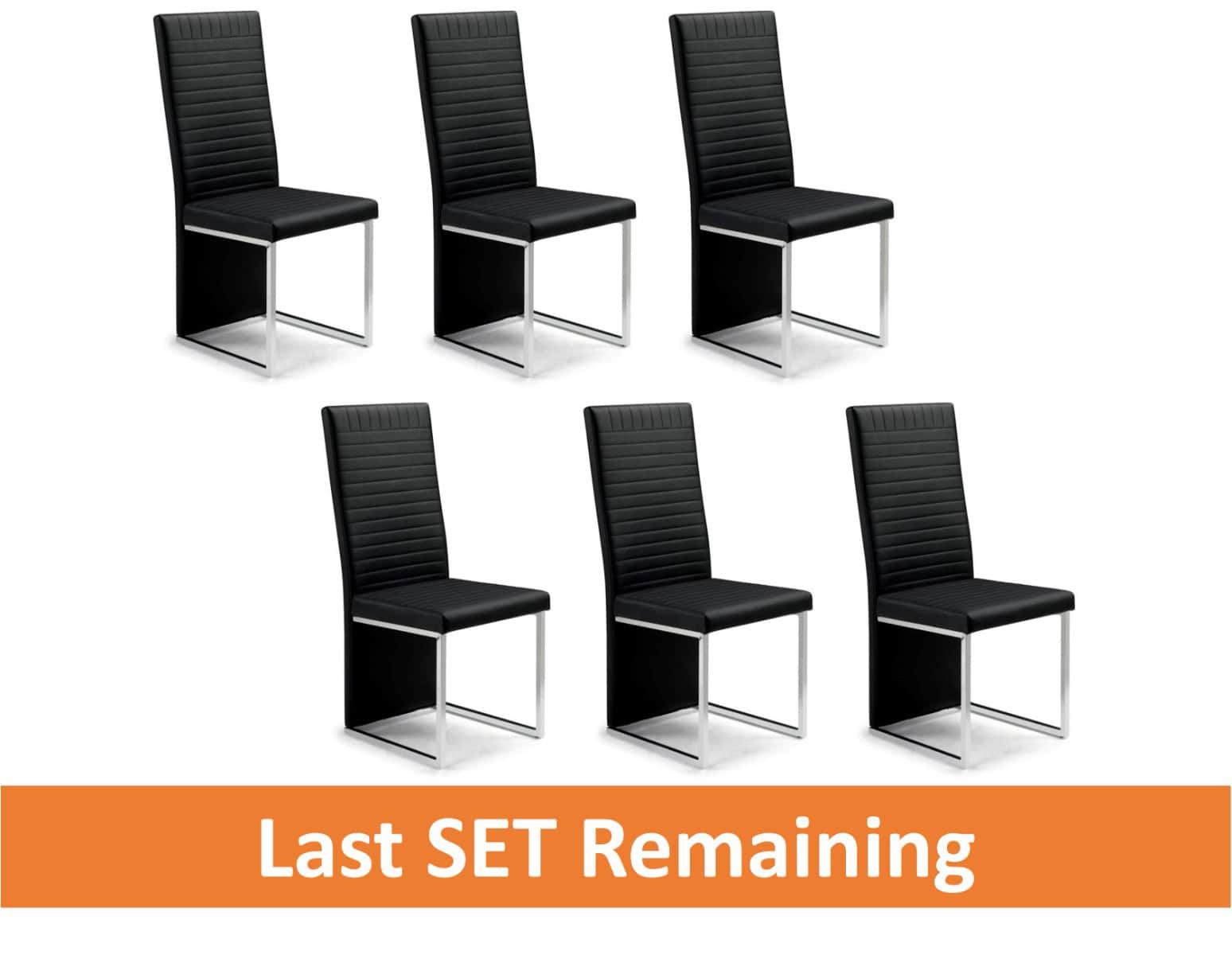 Tempe Dining Chair (Set of Six) - Black Faux Leather - Image 3