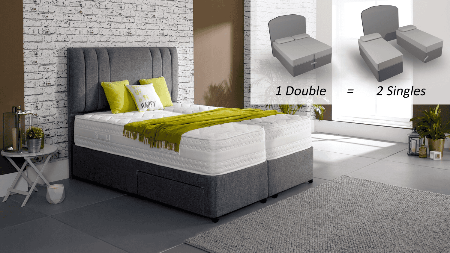 Healthbeds 6ft Energise 3500 2 Drawer Zip & Link Bed | Buy Online | Beds.ie