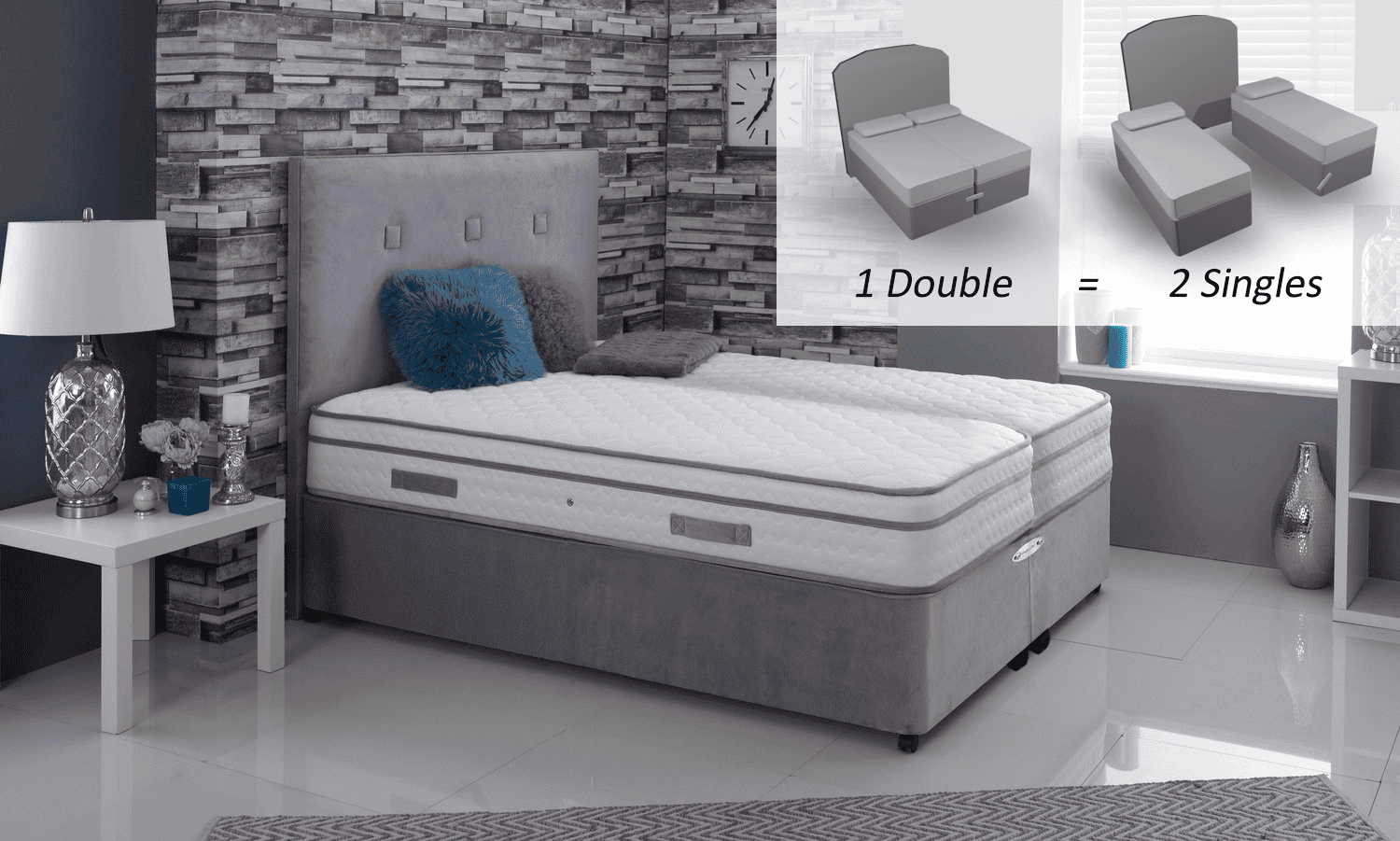 Healthbeds 6ft Cool Comfort 1500 Zip & Link Bed | Buy Online | Beds.ie