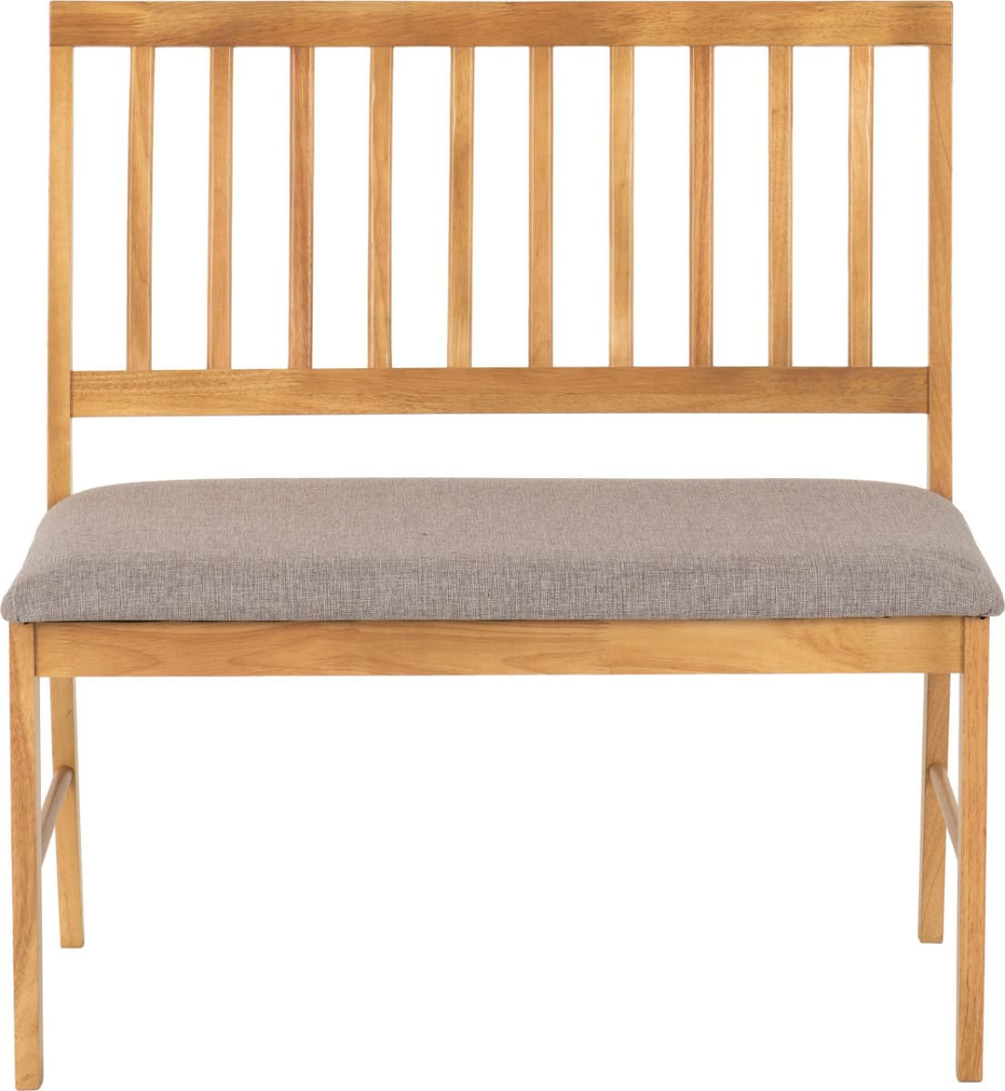 Austin Dining Bench - Oak Effect and Grey Fabric - Image 2