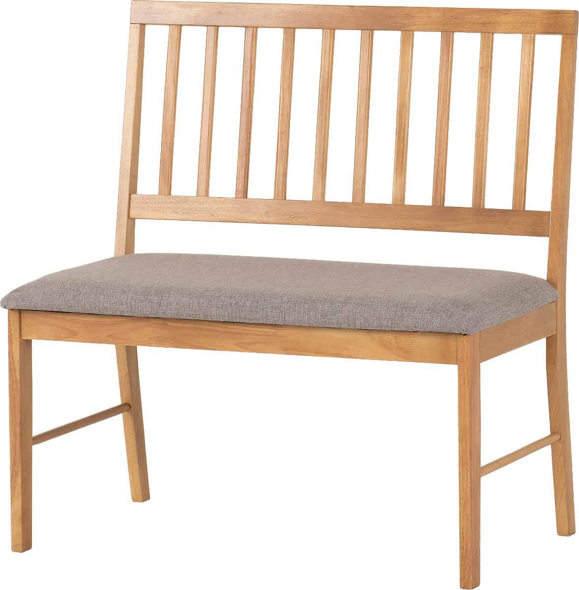 Austin Dining Bench - Oak Effect and Grey Fabric - Image 3