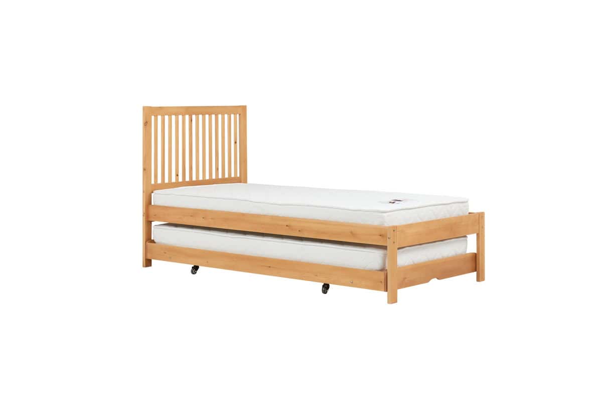 Buxton 3ft Bedframe with Trundle - Honey Pine - Image 3