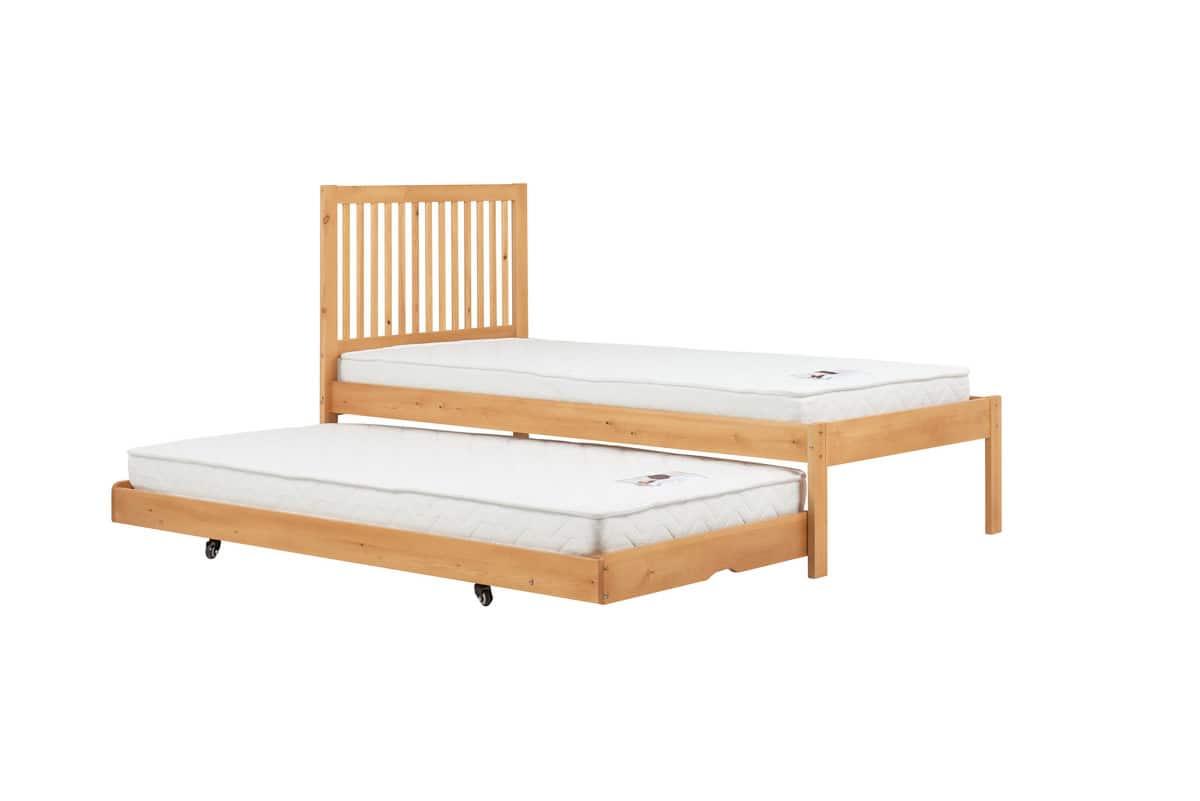 Buxton 3ft Bedframe with Trundle - Honey Pine - Image 4
