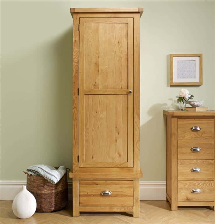 Woburn 1 Door 1 Drawer Wardrobe - Oak | Buy Online | Beds.ie