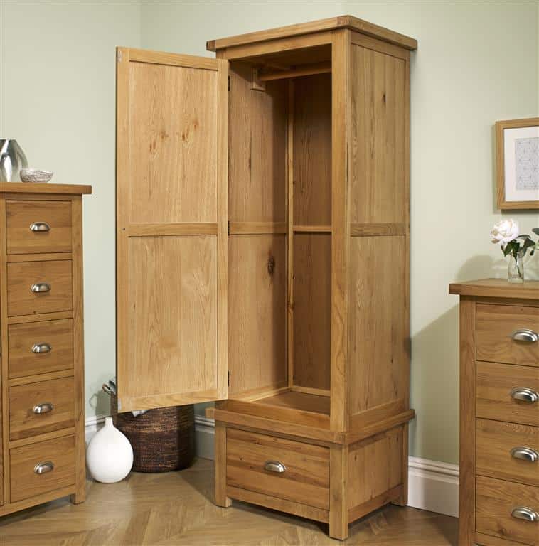 Woburn 1 Door 1 Drawer Wardrobe - Oak - Image 2