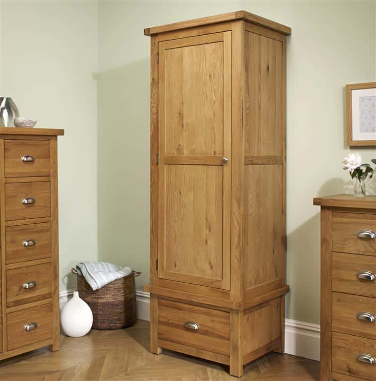 Woburn 1 Door 1 Drawer Wardrobe - Oak - Image 3