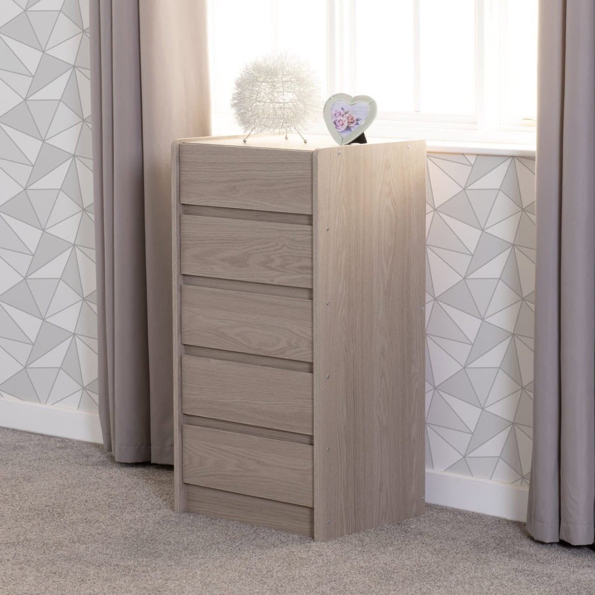 Paris 5 Drawer Chest - Smoked Ash Effect - Image 6