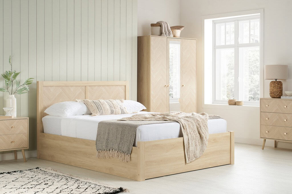 Herringford 5ft Ottoman Bedframe - Oak - Image 2