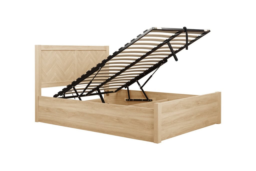 Herringford 5ft Ottoman Bedframe - Oak - Image 6