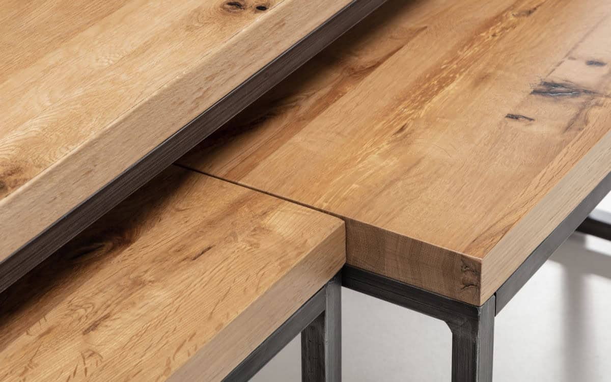 Lisbon Nest of 3 Coffee Tables - Oak - Image 3