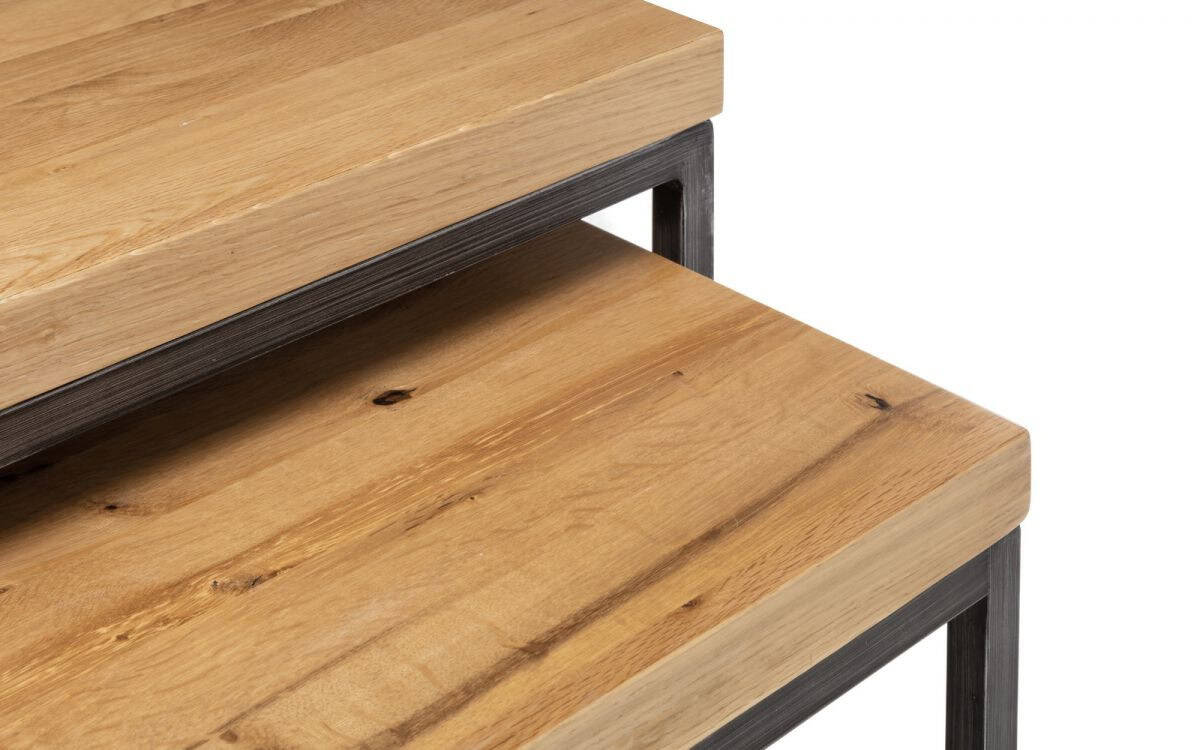 Lisbon Nest of 3 Coffee Tables - Oak - Image 4