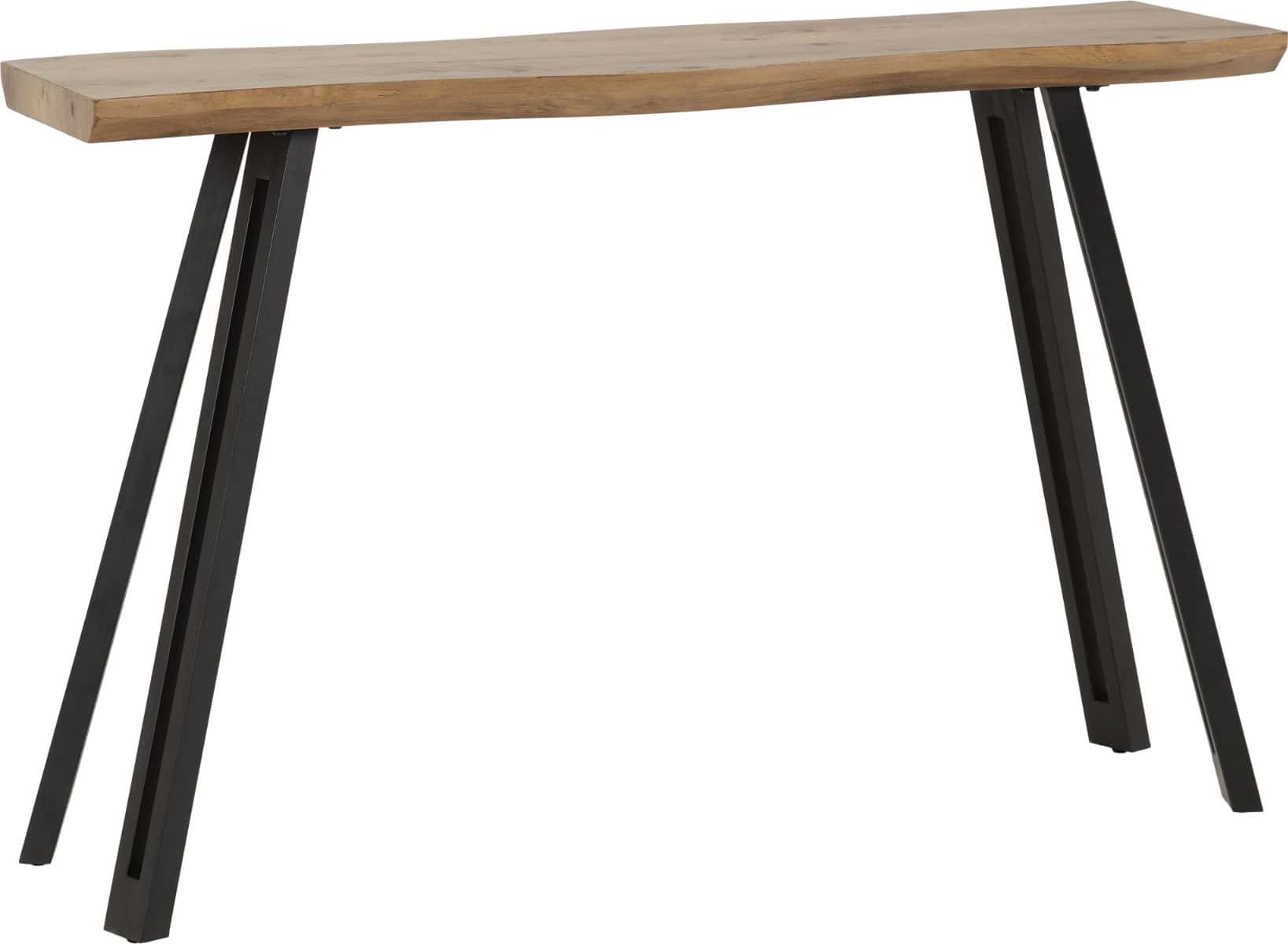 Quebec Wave Edge Console Table - Medium Oak Effect/Black | Buy Online | Beds.ie