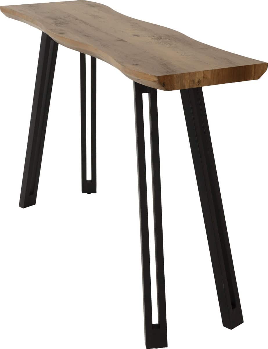 Quebec Wave Edge Console Table - Medium Oak Effect/Black - Image 3