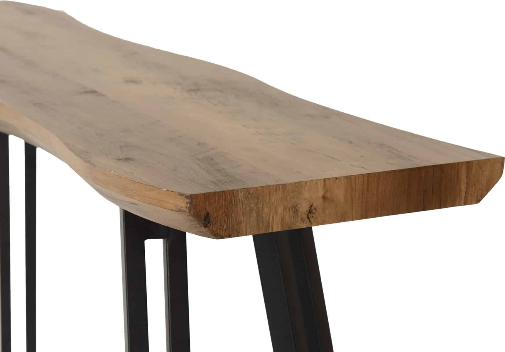 Quebec Wave Edge Console Table - Medium Oak Effect/Black - Image 4