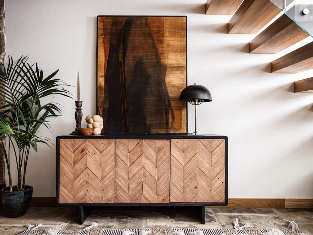 Baker Furniture Franklin 3 Door Sideboard - Chevron - Image 5