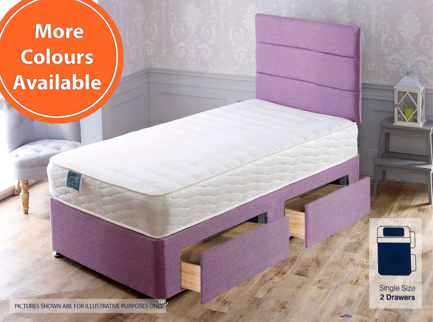 Apollo 3ft Midas 2 Drawer Bed | Buy Online | Beds.ie