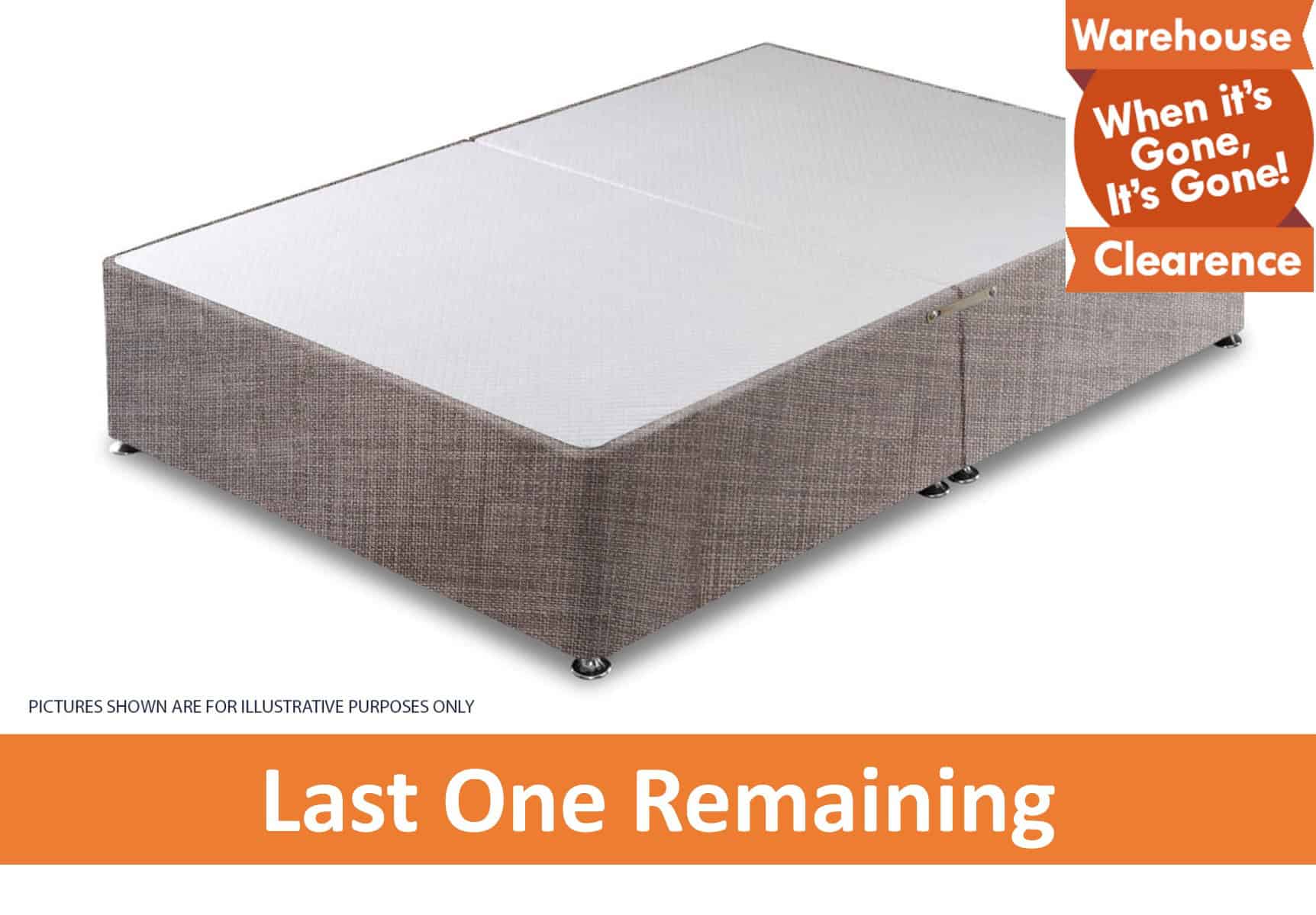 Inspire 5ft Divan Base - Linoso Silver - Image 2