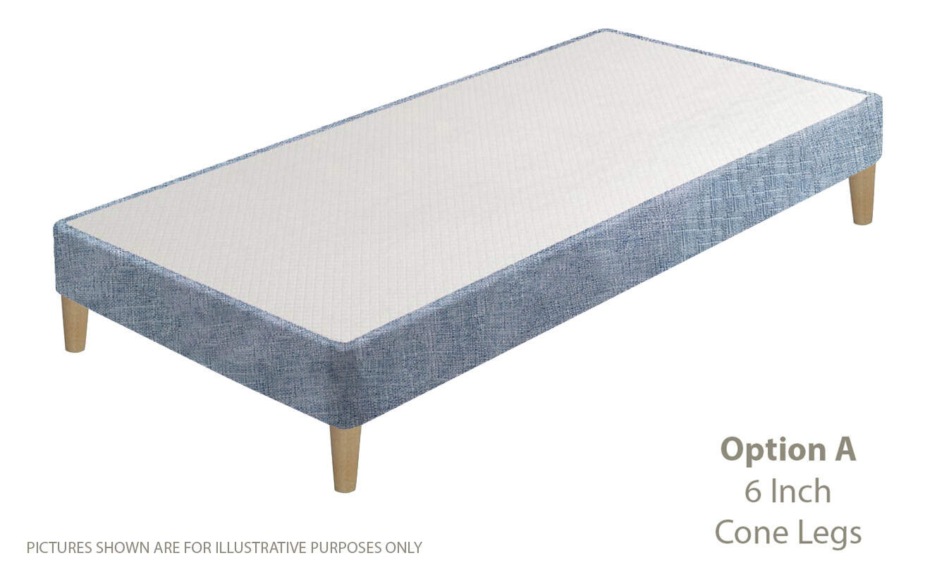 Apollo 2ft6 Azzure Light Blue Shallow Divan Base on Legs | Buy Online | Beds.ie