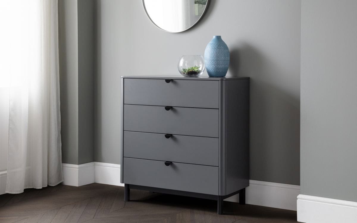 Bennett 4 Drawer Chest - Grey | Buy Online | Beds.ie