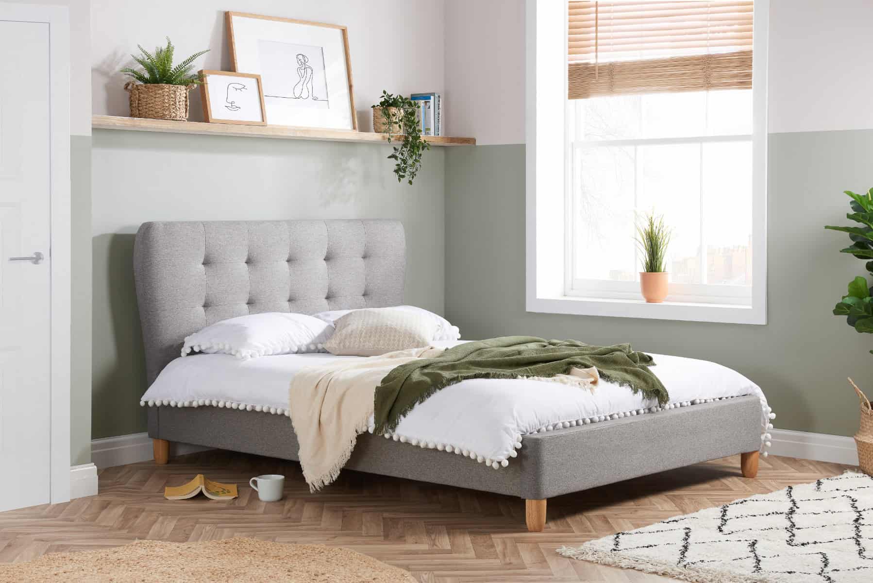 5ft Stockholm Bedframe - Grey Fabric | Buy Online | Beds.ie