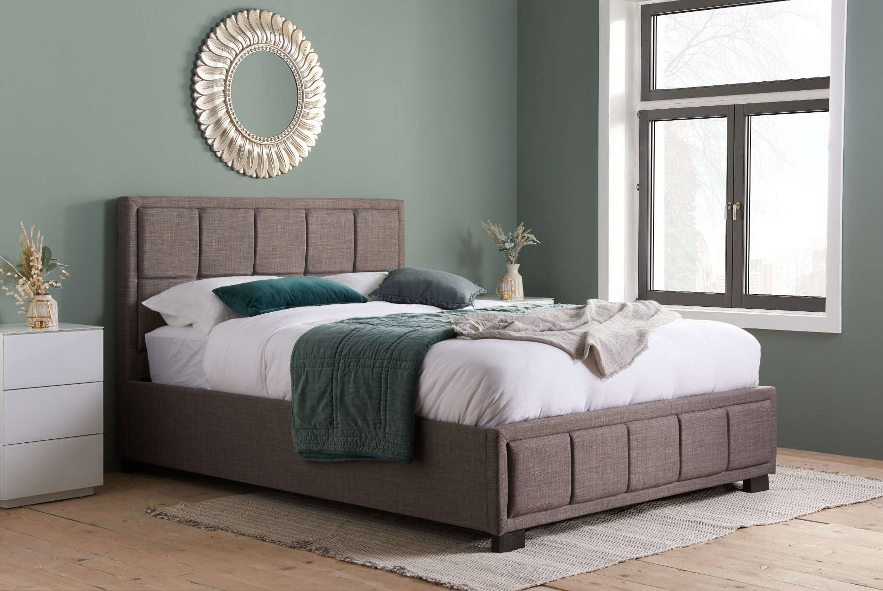 5ft Hannover Bed - Grey Fabric | Buy Online | Beds.ie