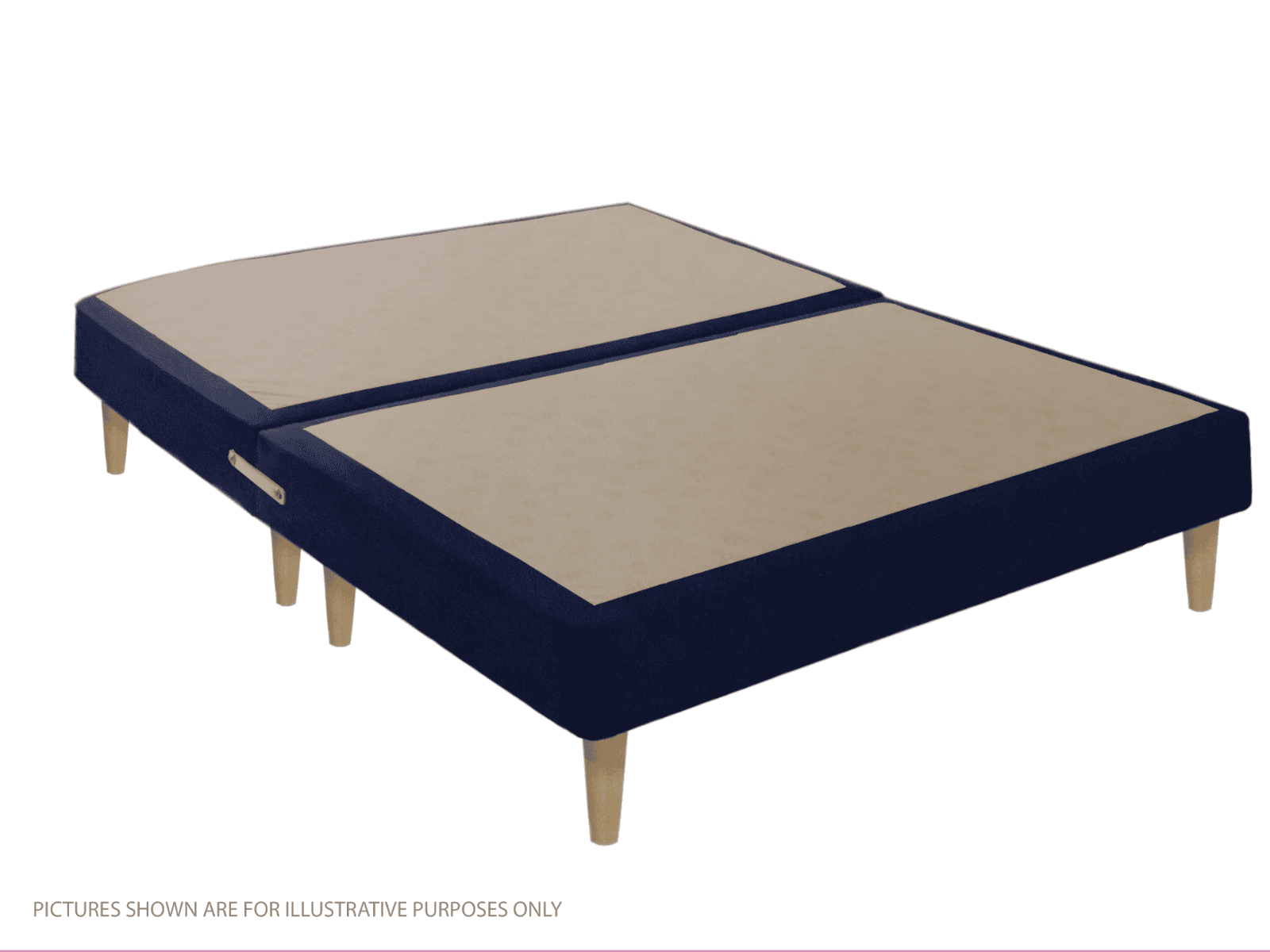 Apollo 4ft Velvet Navy Blue Shallow Divan Base on Legs | Buy Online | Beds.ie