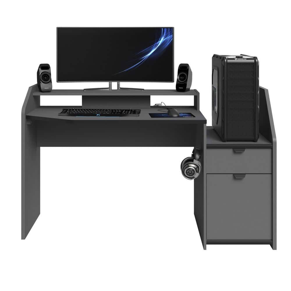 Parisot SetUp Midi Gaming Desk - Grey & Black - Image 3