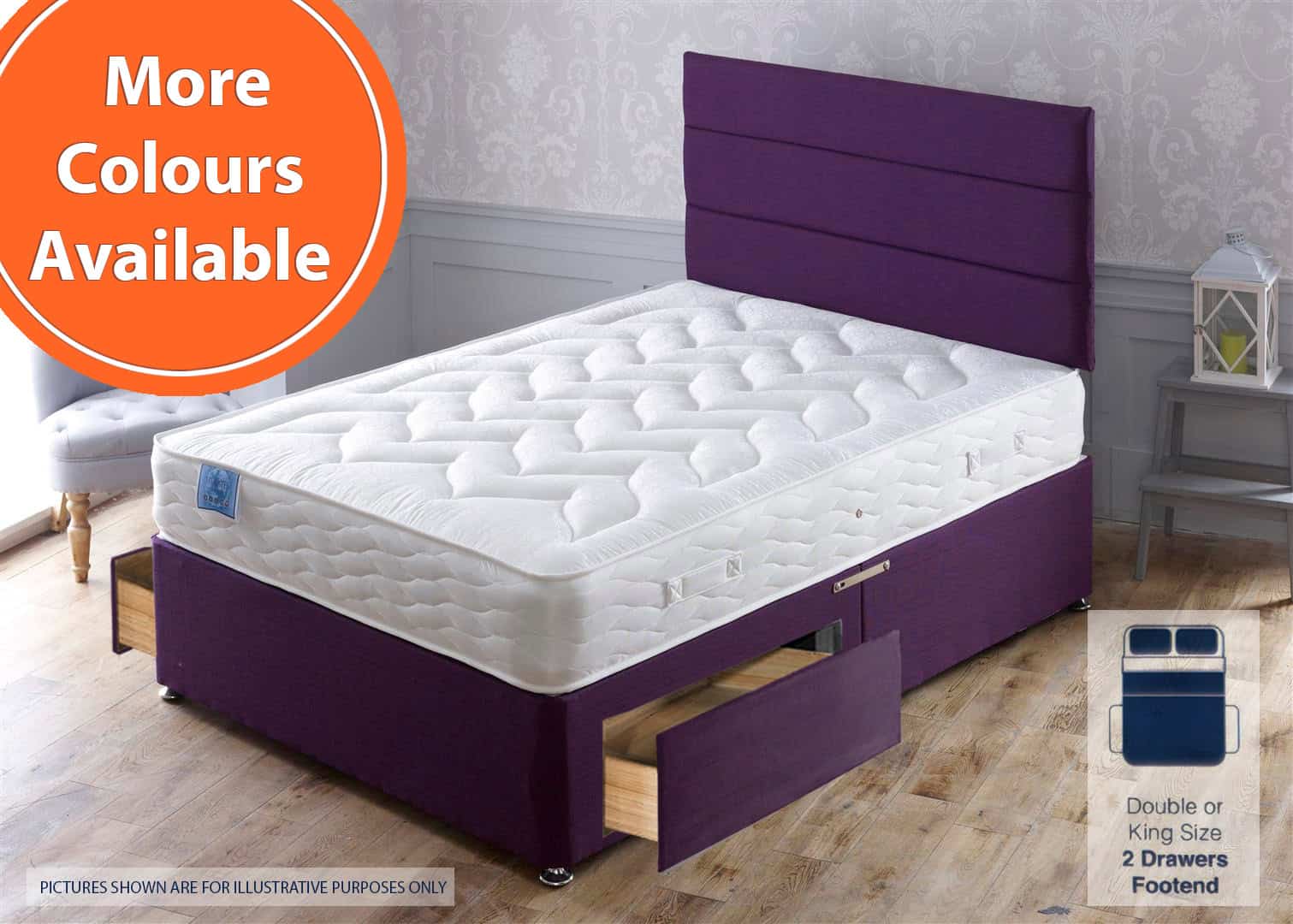 Apollo 5ft Hermes 2 Drawer Bed | Buy Online | Beds.ie