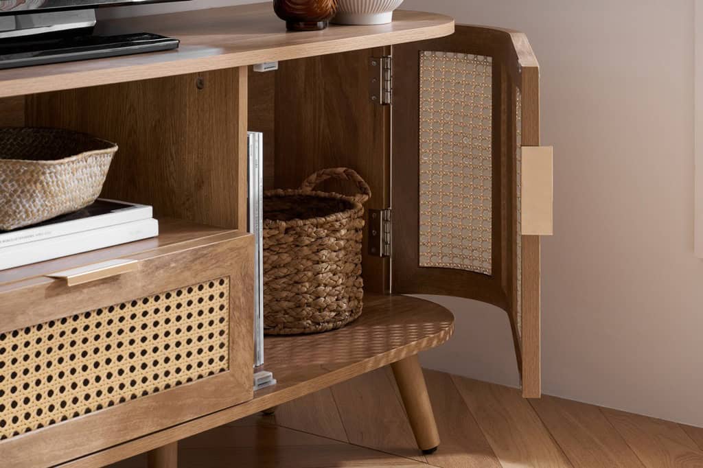 Noah 2 Door 1 Drawer TV Unit - Oak - Image 5