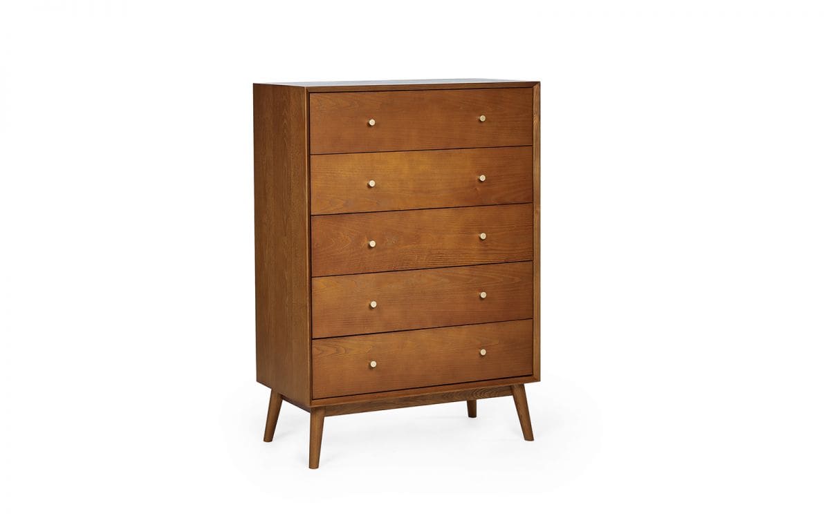 Lowell 5 Drawer Chest - Cherry Wood - Image 2