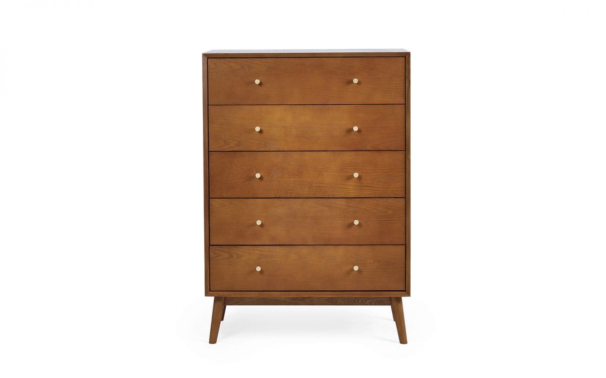 Lowell 5 Drawer Chest - Cherry Wood - Image 3