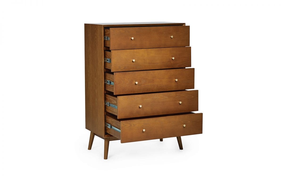 Lowell 5 Drawer Chest - Cherry Wood - Image 5