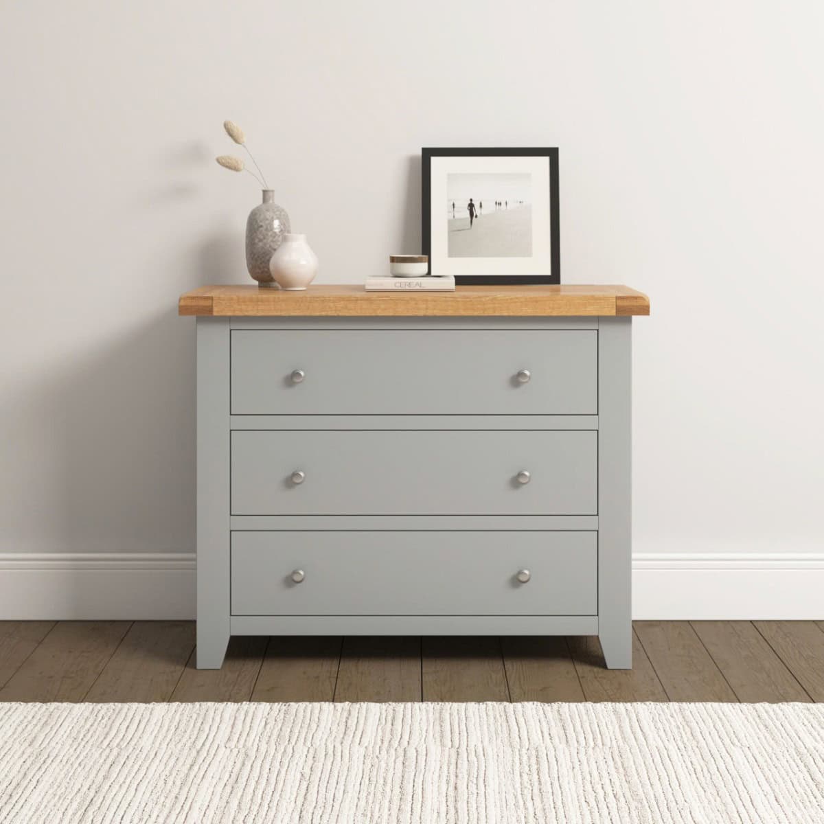 Windsor 3 Drawer Chest - Pebble Grey | Buy Online | Beds.ie