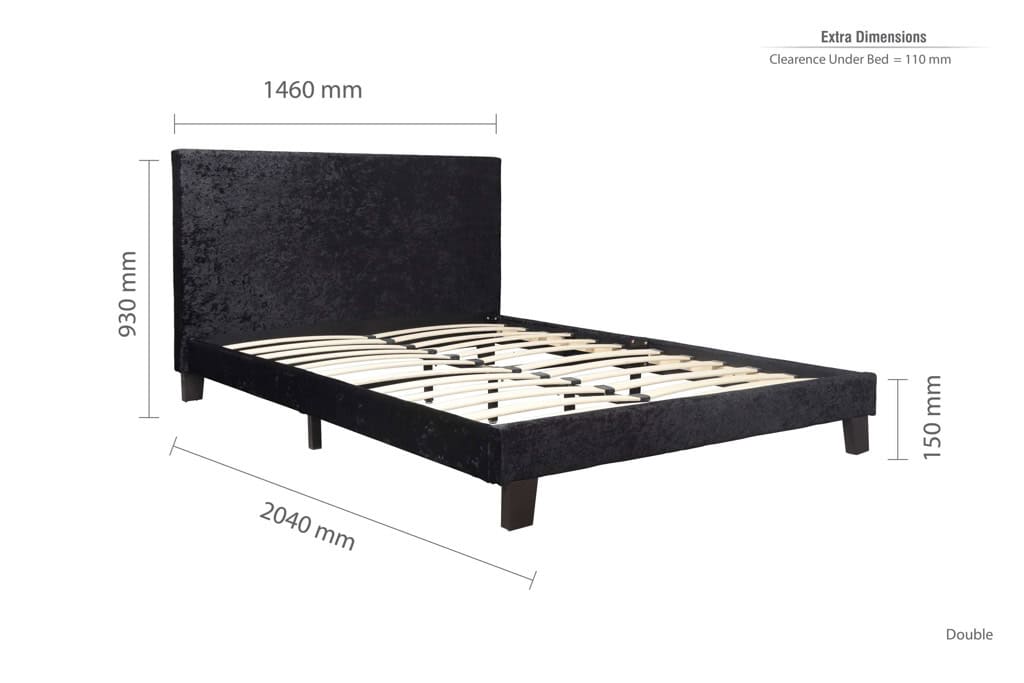 Berlin 4ft6 Bedframe in Black Crushed Velvet - Image 6