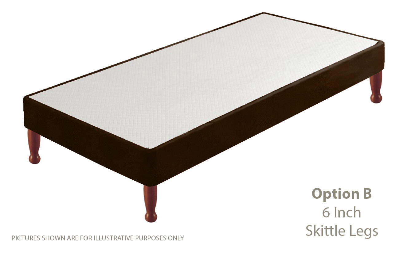 Apollo 3ft Velvet Brown Shallow Divan Base on Legs - Image 2